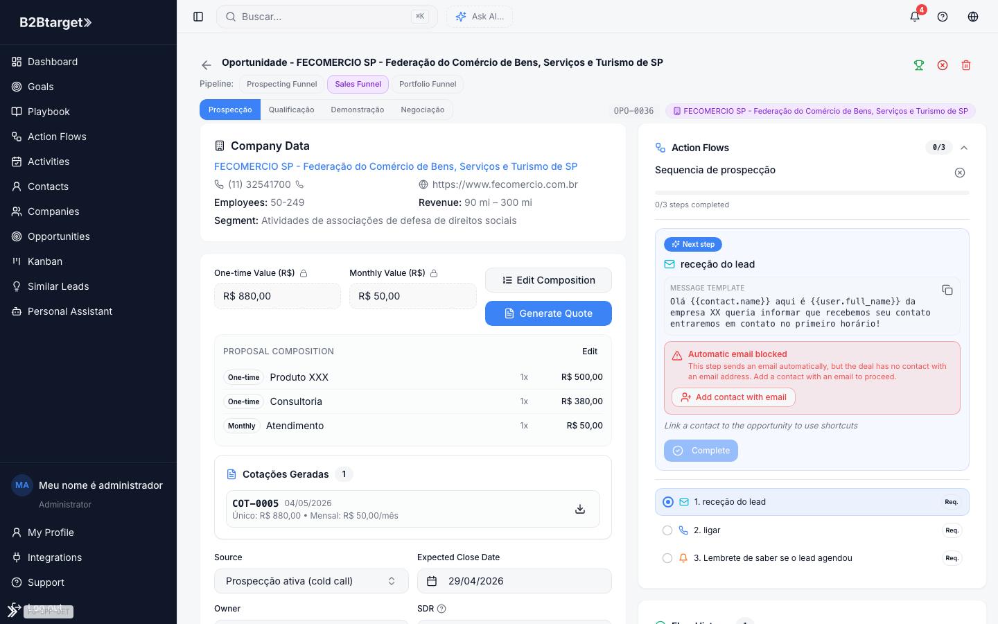 Opportunity Detalhe — B2BTarget
