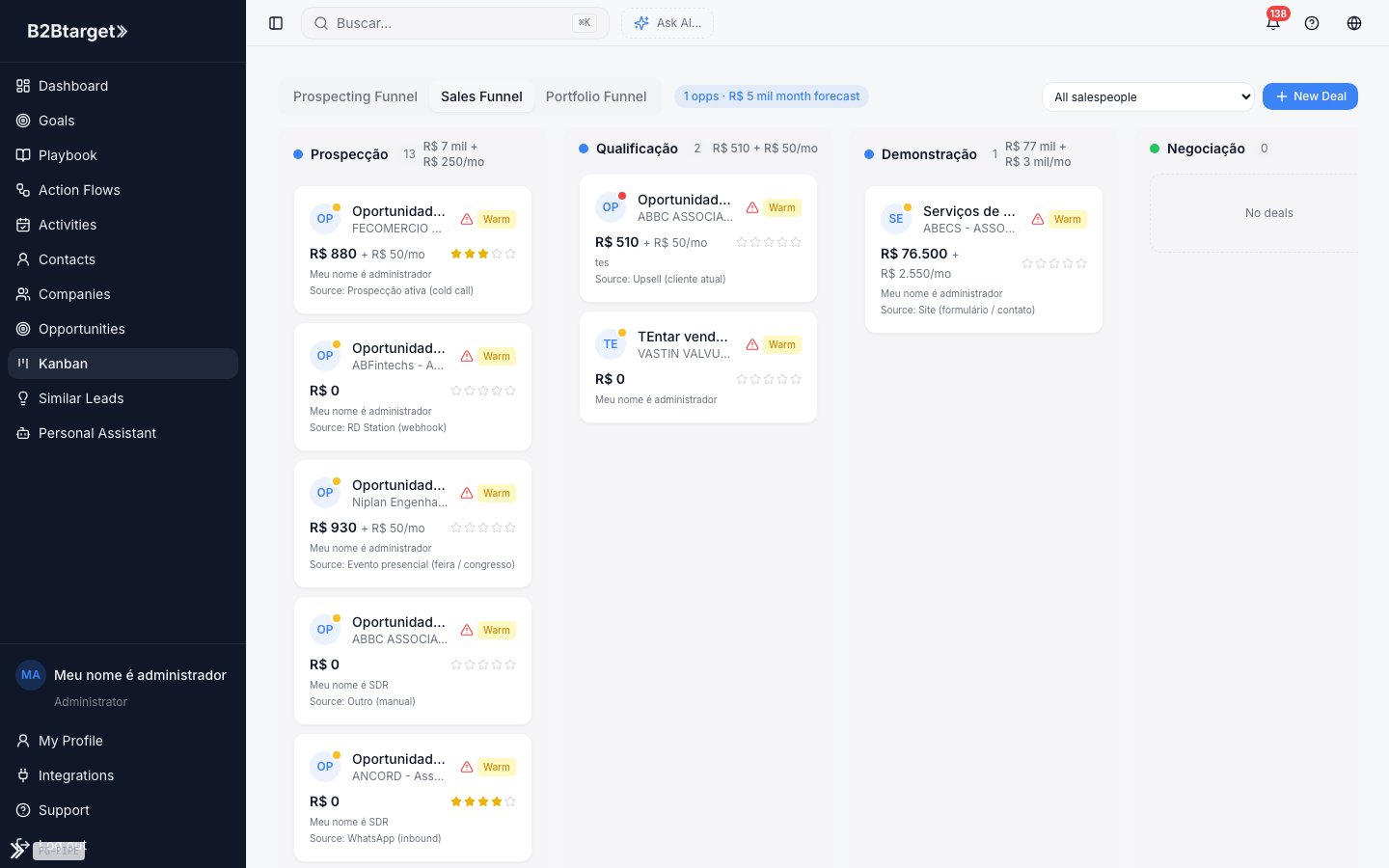 Pipeline Kanban — B2BTarget